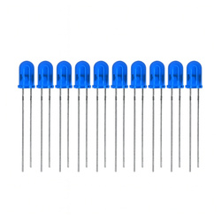 Dioda LED 5mm niebieska dyfuzyjna 20mA - 10 szt