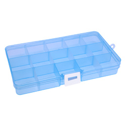 Organizer 15 przegródek 175x100x22mm - niebieski - pojemnik na drobiazgi
