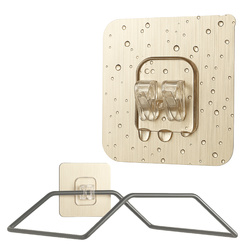 Self-adhesive hanger - 6x6cm single grey - wall mount