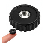 Knurled knob for M4 screw - black - threaded nut - knob