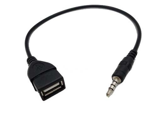 Przewód USB - Mini jack 3.5mm - widok ogólny