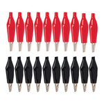 Insulated Measuring Crocodiles 28mm Black and Red 10 pairs Frogs