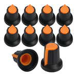 Potentiometer Knob Axle 6mm H 17mm Knob Orange 10 pcs