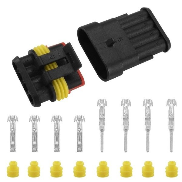 Złącze Superseal 4 PIN komplet - wtyk+gniazdo 4PIN Złącze Superseal 4 PIN komplet - wtyk+gniazdo 4PIN
