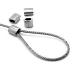 Steel cord clamp - for 2mm cord - 10pcs - oval aluminum sleeve