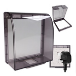 Waterproof cover for the socket - black - Cover with flap for the plug