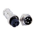 GX16 5-PIN screw-on industrial connector - plug with socket