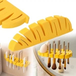 Self-adhesive makeup brush stand - foam holder - yellow leaf - hanger