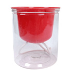 PEARL Red 8cm Self Watering Pot with Water Reservoir