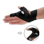 Glove with LED flashlight - waterproof fingerless glove - anti-slip