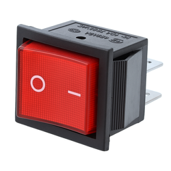 Przełącznik klawiszowy KCD7 - czerwony - przełącznik ON/OFF - 220V - 4 PIN
