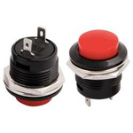 Momentary pushbutton R13-507 - red - 250V-3A - 16mm - monostable - round