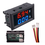 Voltmeter and ammeter 0-100V - 100A - 0.28' Red/Blue - in case