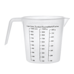 Plastic mug with measuring cup 1000ml - kitchen measuring cup 1l - jug with ear
