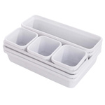 Drawer Organizer Set 8 Containers White Organizing System