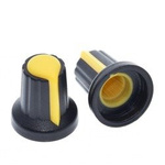 Potentiometer knob - 6mm axle - high. 17mm - knob Yellow 1 pc