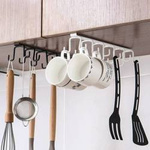 Double cabinet suspension hanger - black - holder with 10 cup hooks