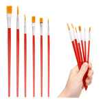 Set of Mixed Wooden Art Brushes for Painting 6pcs