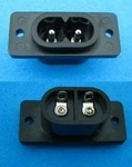 AC power socket eight - screwed to the case