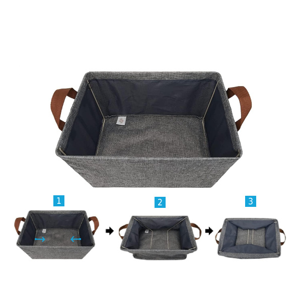 Organizer na ubrania szary - uchwyty z ekoskóry