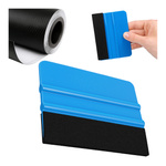 Sticker application squeegee - For film with felt - Blue - 102x74mm