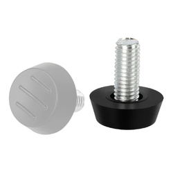 Stopka regulowana do mebli - M6 22x19mm - czarna - noga meblowa z podkładką