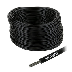 Przewód silikonowy miedziany ocynowany 26AWG - 28 żył - 0,14 mm2 - czarny - elastyczny