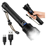 Tactical Telescopic LED Flashlight Powerful - Military - USB-C -Survival