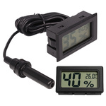 LCD Hygrometer With Probe - Cased Thermometer - Moisture Indicator