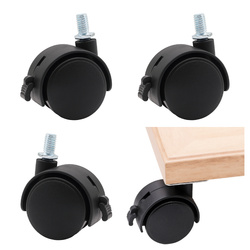 Kółko meblowe do fotela szafki 39mm - kółka obrotowe z hamulcem - M8 4szt