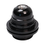 E27 socket with adjustable flange - black - Plastic socket