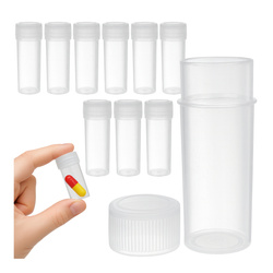 Plastic Vial 5ml - Bottle with Cap, Stopper - Plastic Vial Container - 10 pieces