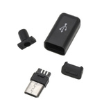 Wtyk micro USB typu B - z osłoną - montowany na kabel