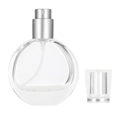 Flakon Na Perfumy Szklany 25ml Mini Okrągły Pusty Srebrny Atomizer