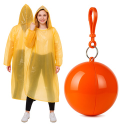 Disposable Raincoat Ball Case With Carabiner Mix Colors
