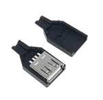 USB type A receptacle - with cover - cable-mounted - female