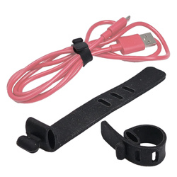 Silicone cable tie - black - Organizer - attachment strap