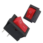 Przełącznik kołyskowy bistabilny KCD1 - czerwony mat - 21x15mm - przełącznik ON/OFF 230V - 2PIN