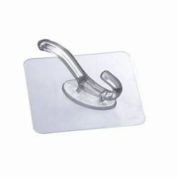 Hook - double adhesive hanger - 7x7cm transparent - wall bracket