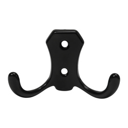 Double wall hanger - black - 45mm - Metal clothes hook