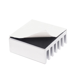 Radiator aluminiowy wytłaczany z klejem - 14x14x6mm srebrny - radiator chłodzący - typ B