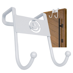 Double door hanger with pattern - white - door hanging hook - handle