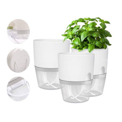 Self Watering Pot - 23.5 cm- White - Self Sprinkling Pot Harmony