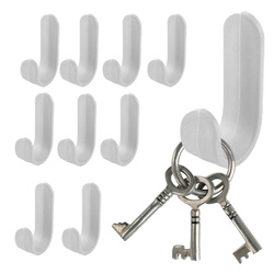 Ścienny Samoprzylepny Haczyk - Wieszak Łazienkowy - 56x17mm - Biały - 10szt