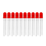 5mm red diffusion LED 20mA - 10 pcs
