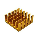 Extruded aluminum heat sink - 22x22x10mm gold - cooling heatsink