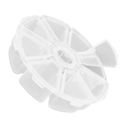 Organizer okrągły - 8 przegródek - zamykany - 105x27mm - pojemniki na drobiazgi