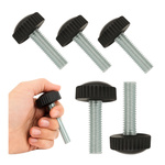 Pokrętło radełkowane M4x20mm - gałka, śruba z łbem bakelitowym
