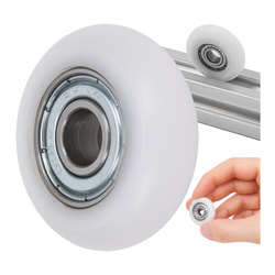 Guide wheel 5x23x7mm - white - axle 5mm - bearing roller - for 3D printers