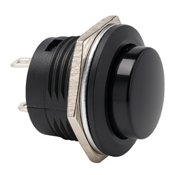 Momentary Pushbutton R13-507 Black 250V-3A 16mm Monostable Round